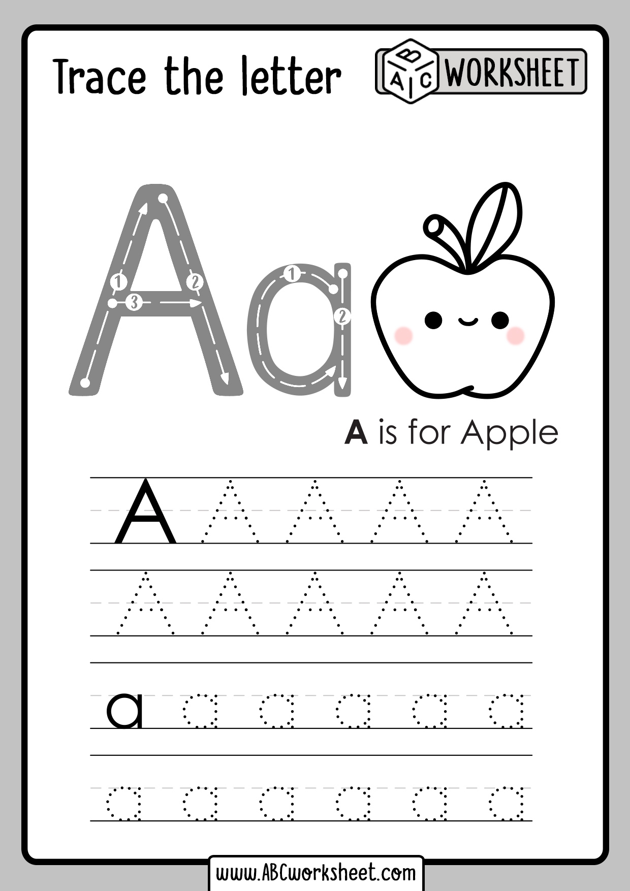 letter trace worksheet