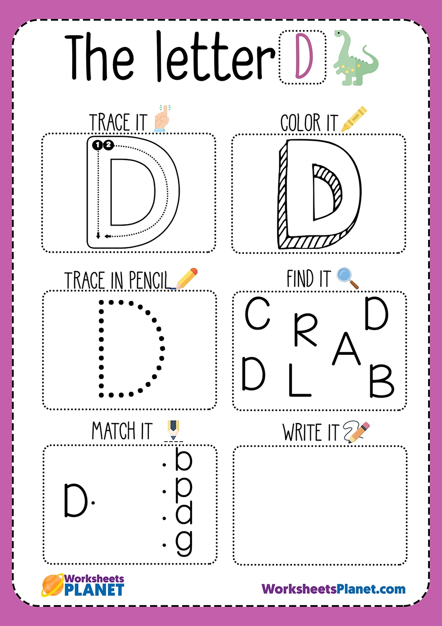 worksheet for letter d worksheet for letter d