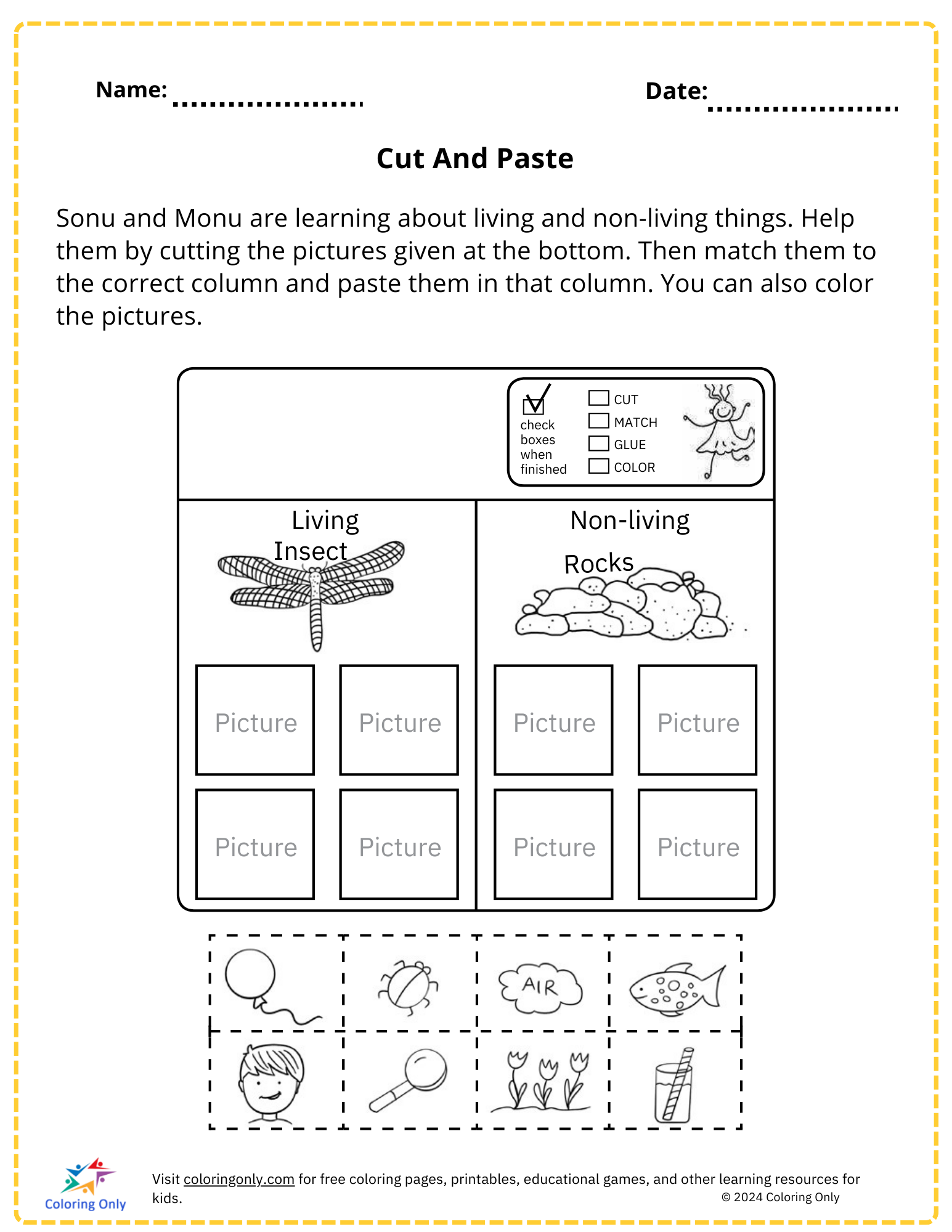 Printable Cut And Paste Worksheets
