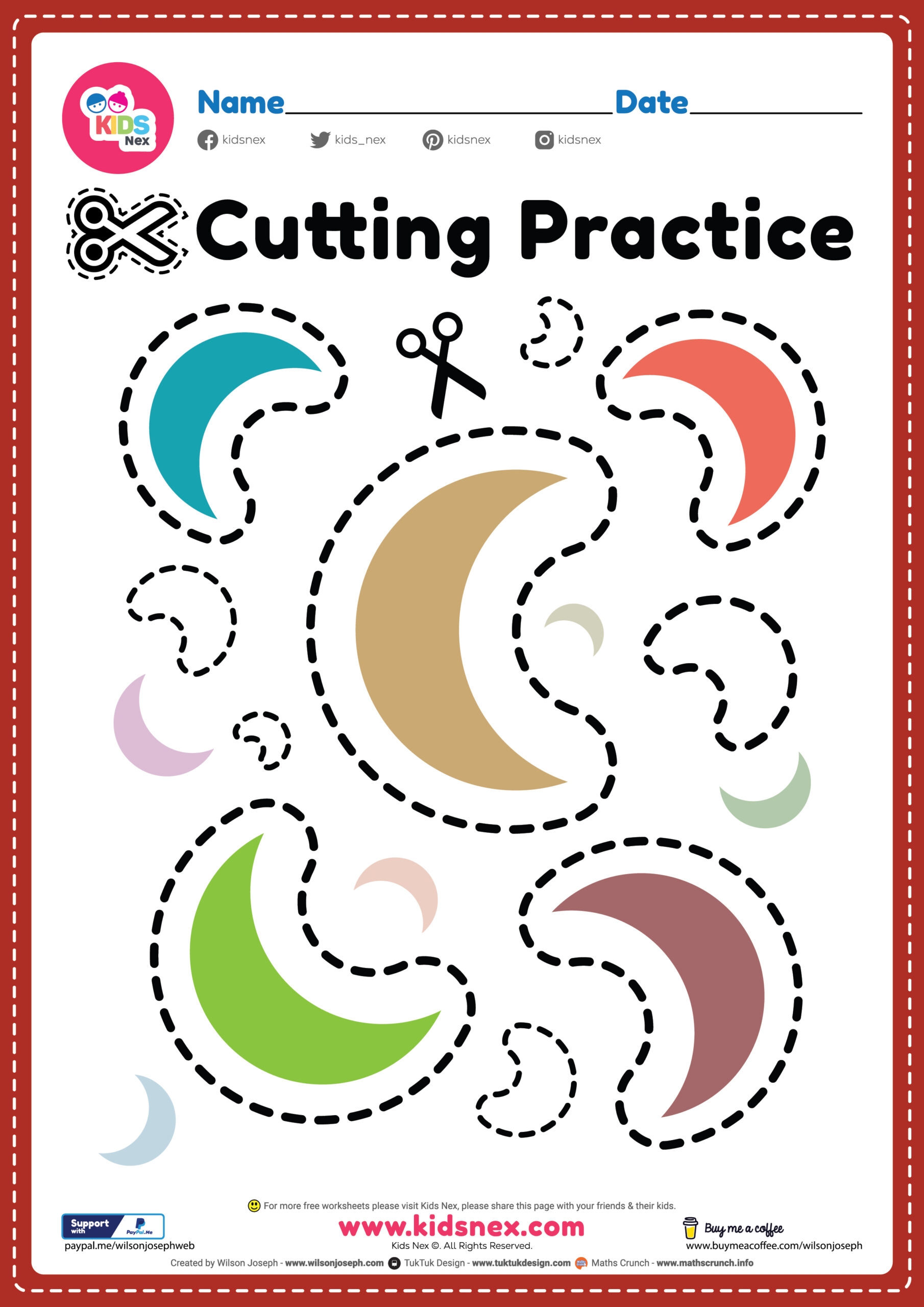 Printable Cutting Practice For Kids