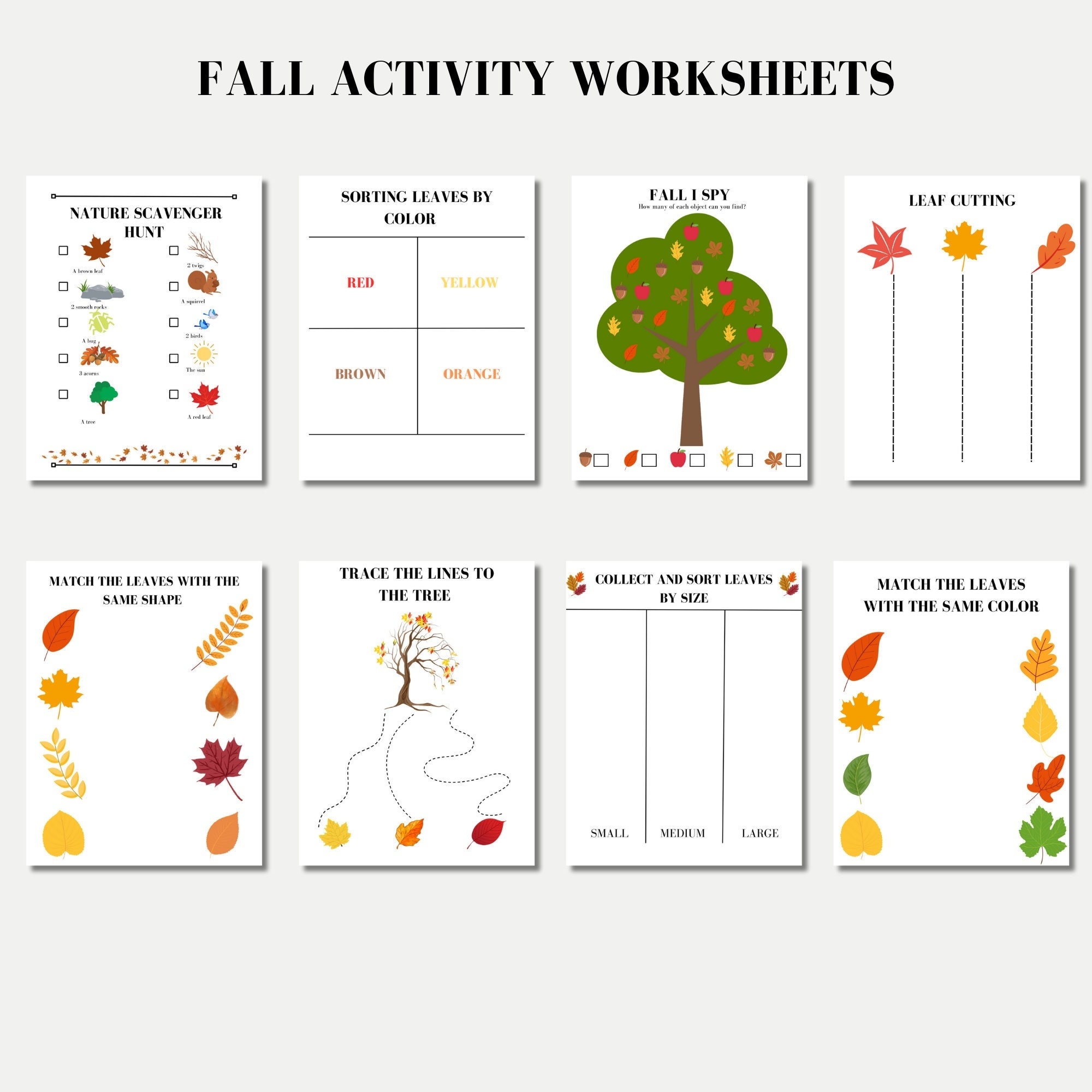 Printable Fall Activity Worksheets Etsy Printable Fall Activity Worksheets Etsy