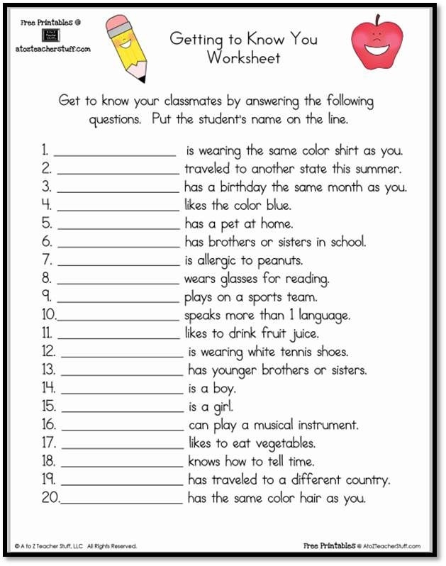 Printable Getting To Know You Worksheets Peggy Worksheets Printable Getting To Know You Worksheets Peggy Worksheets