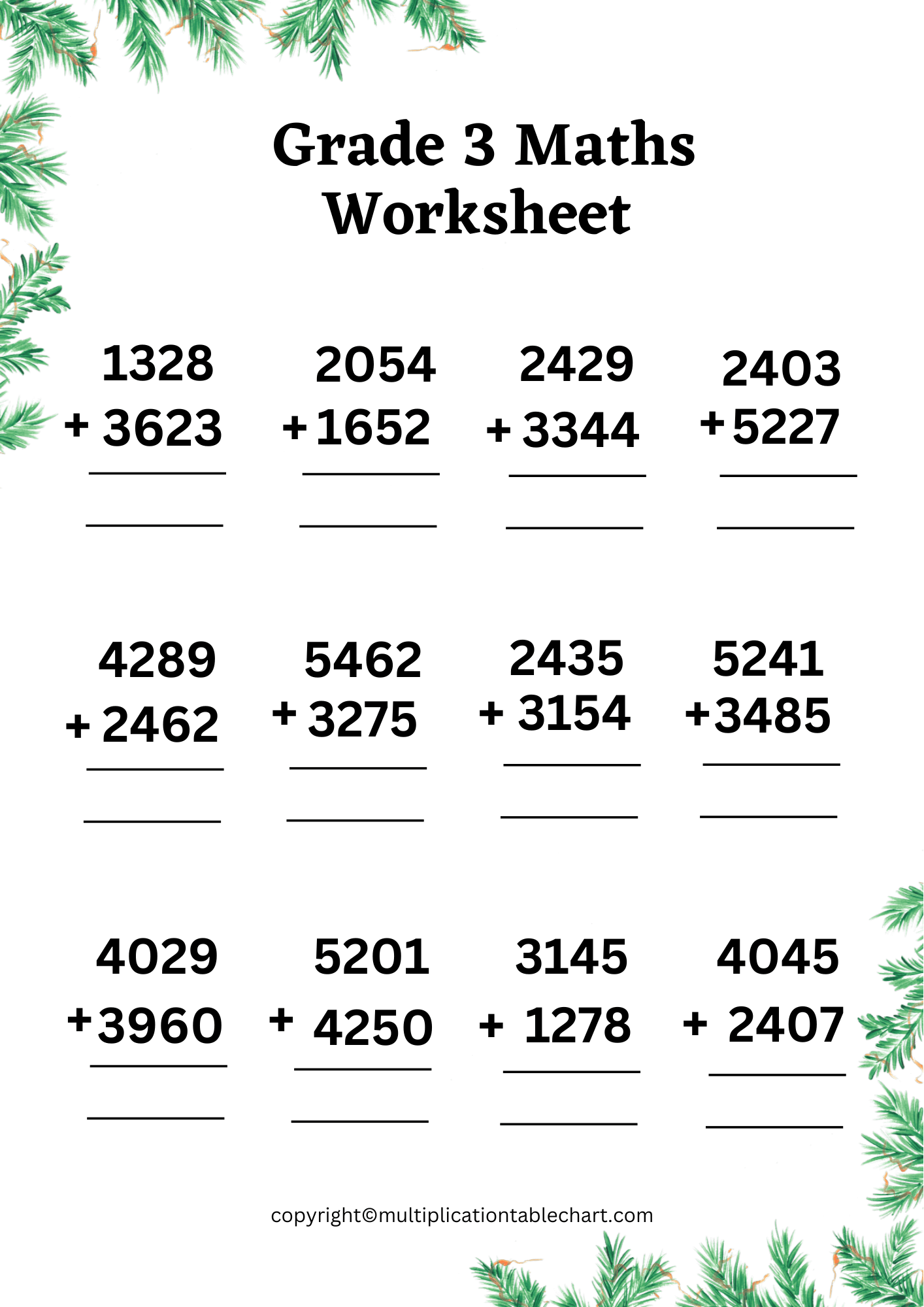 Printable Grade 3 Maths Worksheets PDF Multiplication Table Printable Grade 3 Maths Worksheets PDF Multiplication Table