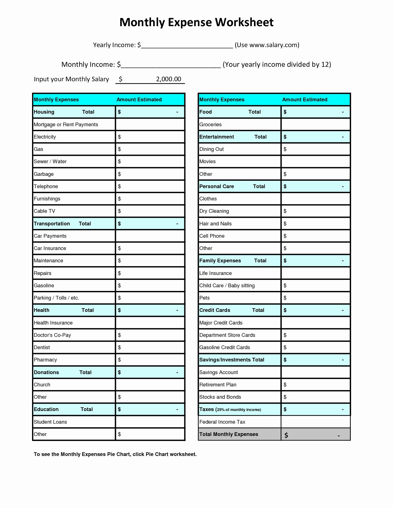 income and expense worksheet income and expense worksheet