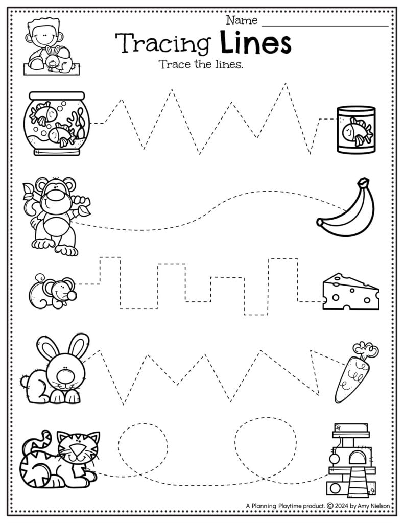 Printable Line Tracing For Preschoolers
