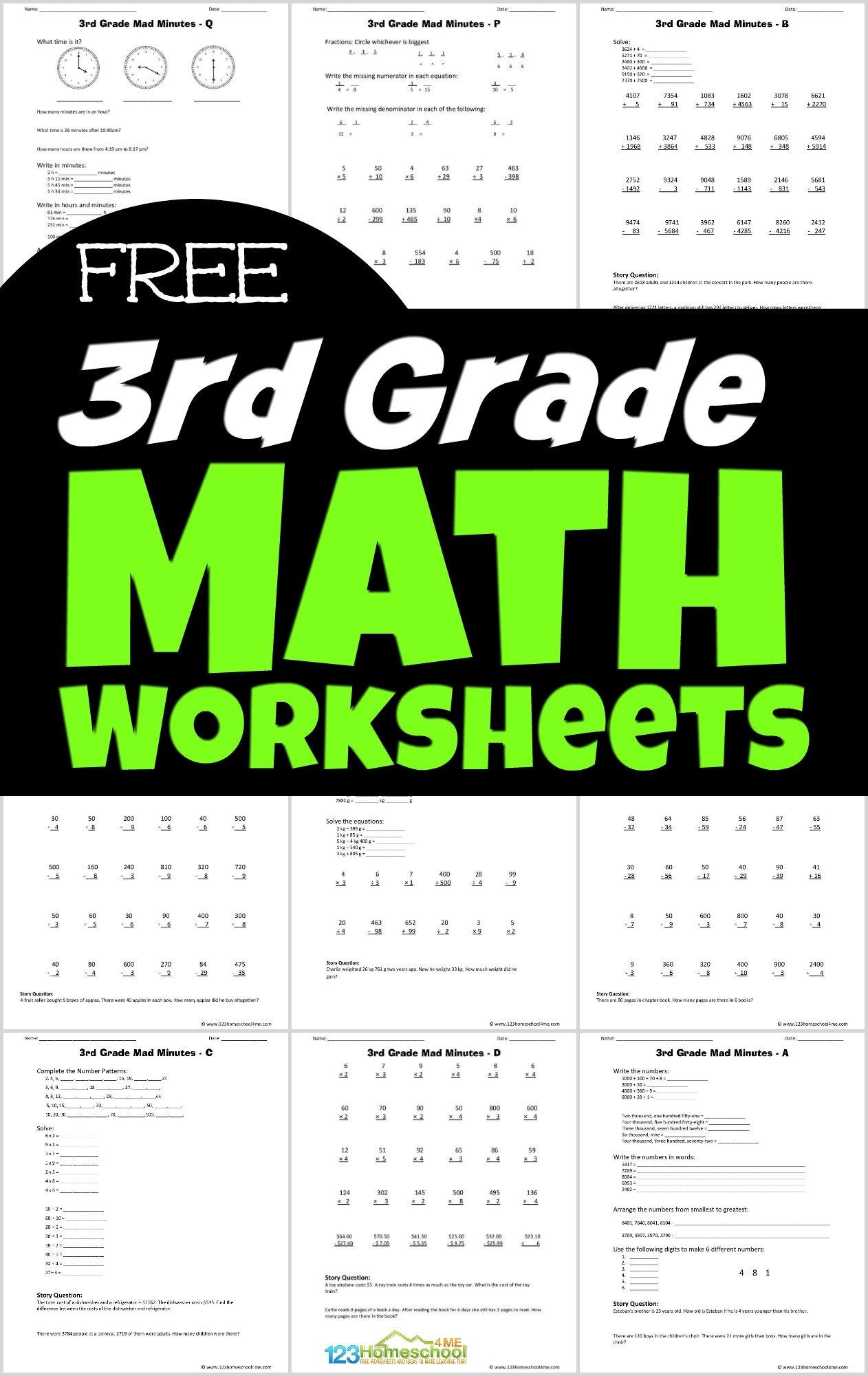 Printable Mixed 3rd Grade Math Worksheets Printable Mixed 3rd Grade Math Worksheets