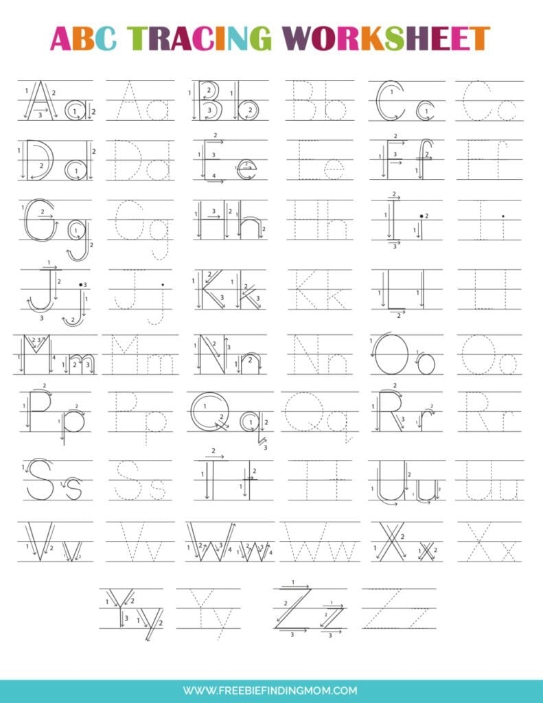 alphabet tracing worksheets pdf