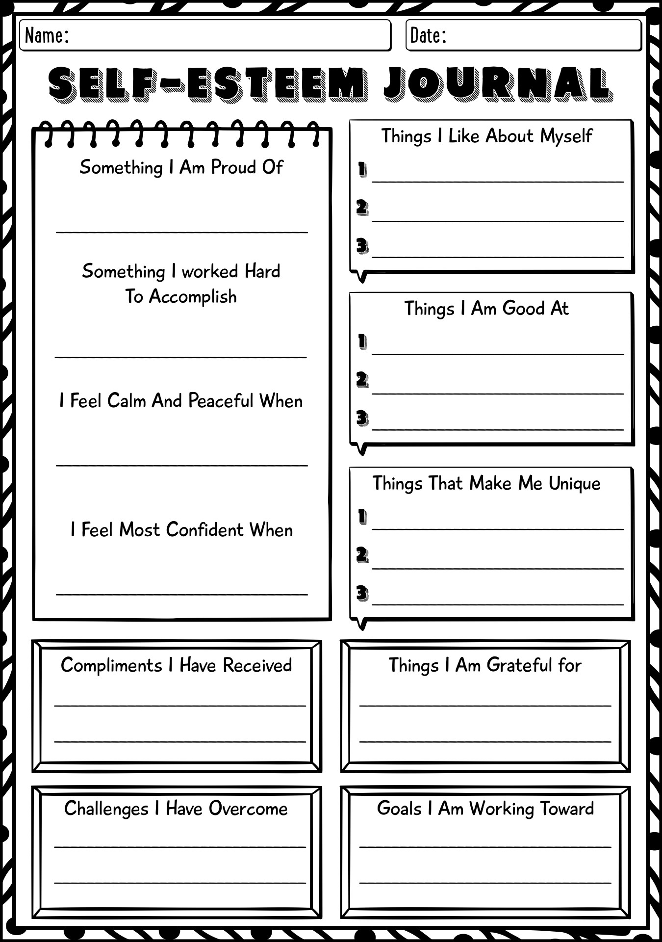Printable Self Esteem Exercises 16 Self Esteem Worksheets Printable