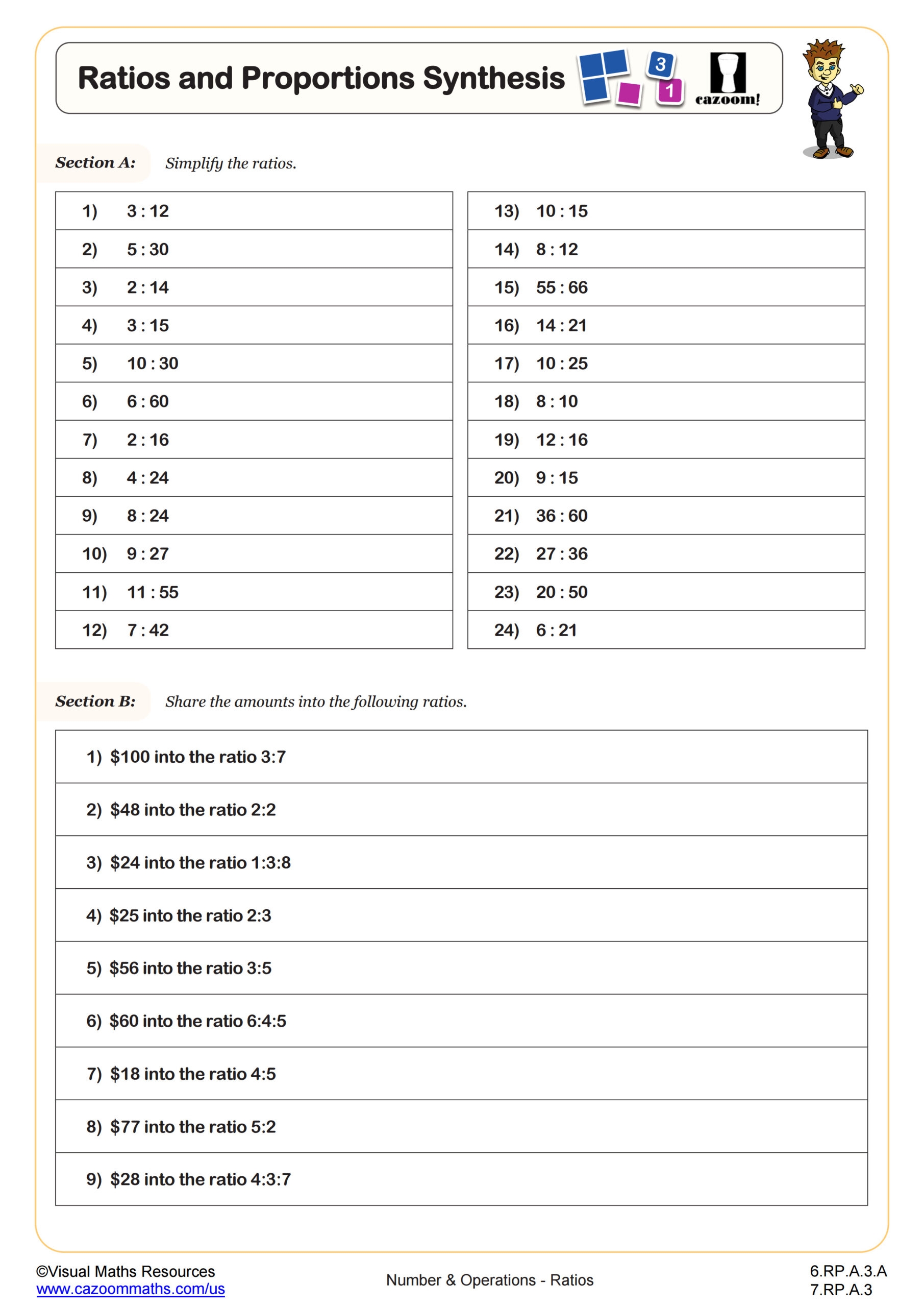 Proportion Differentiated And Ratio Worksheets Worksheets Library