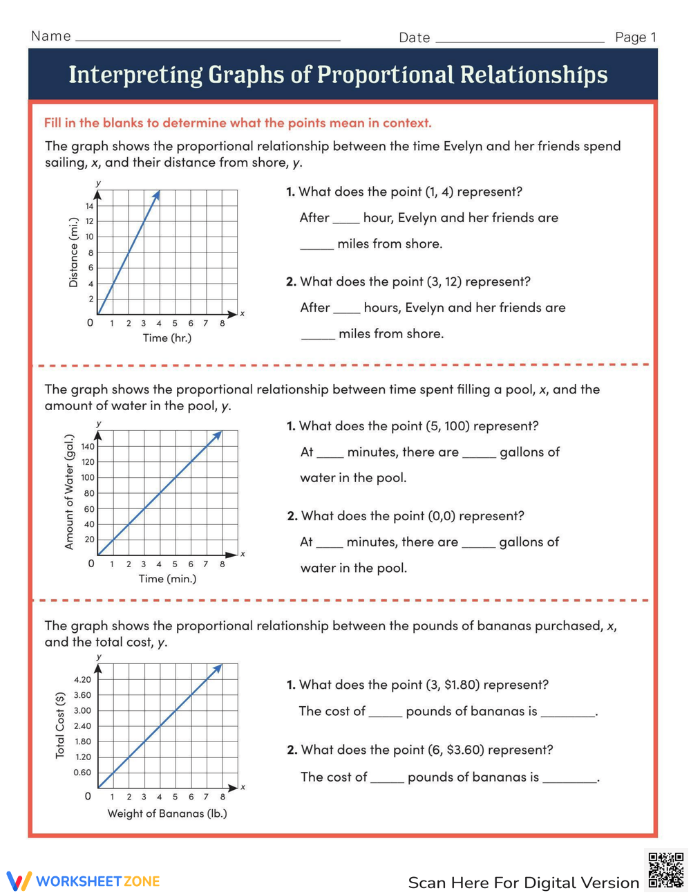 Proportional Relationships Worksheets Proportional Relationships Worksheets