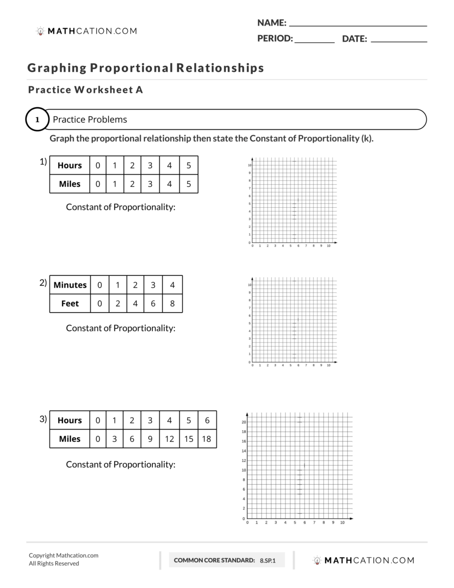 Proportional Relationships Worksheets Proportional Relationships Worksheets