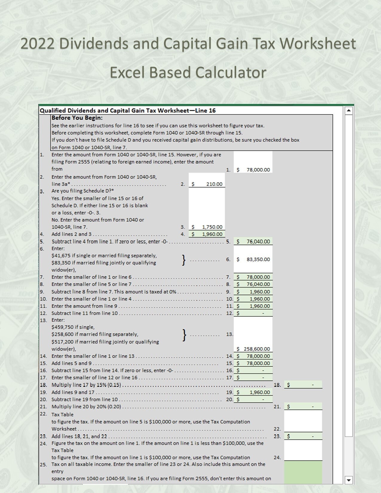 qualified dividends and capital tax worksheet qualified dividends and capital tax worksheet