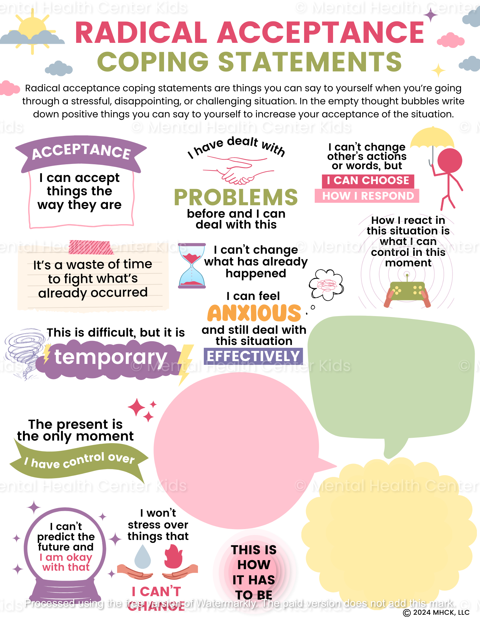 Radical Acceptance Coping Statements Worksheet Worksheets Library