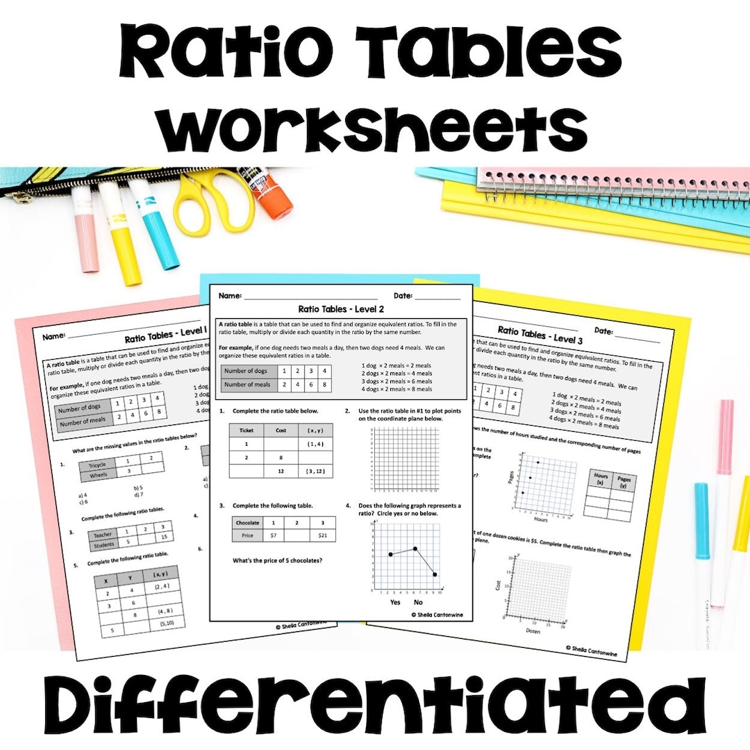 ratio tables worksheets
