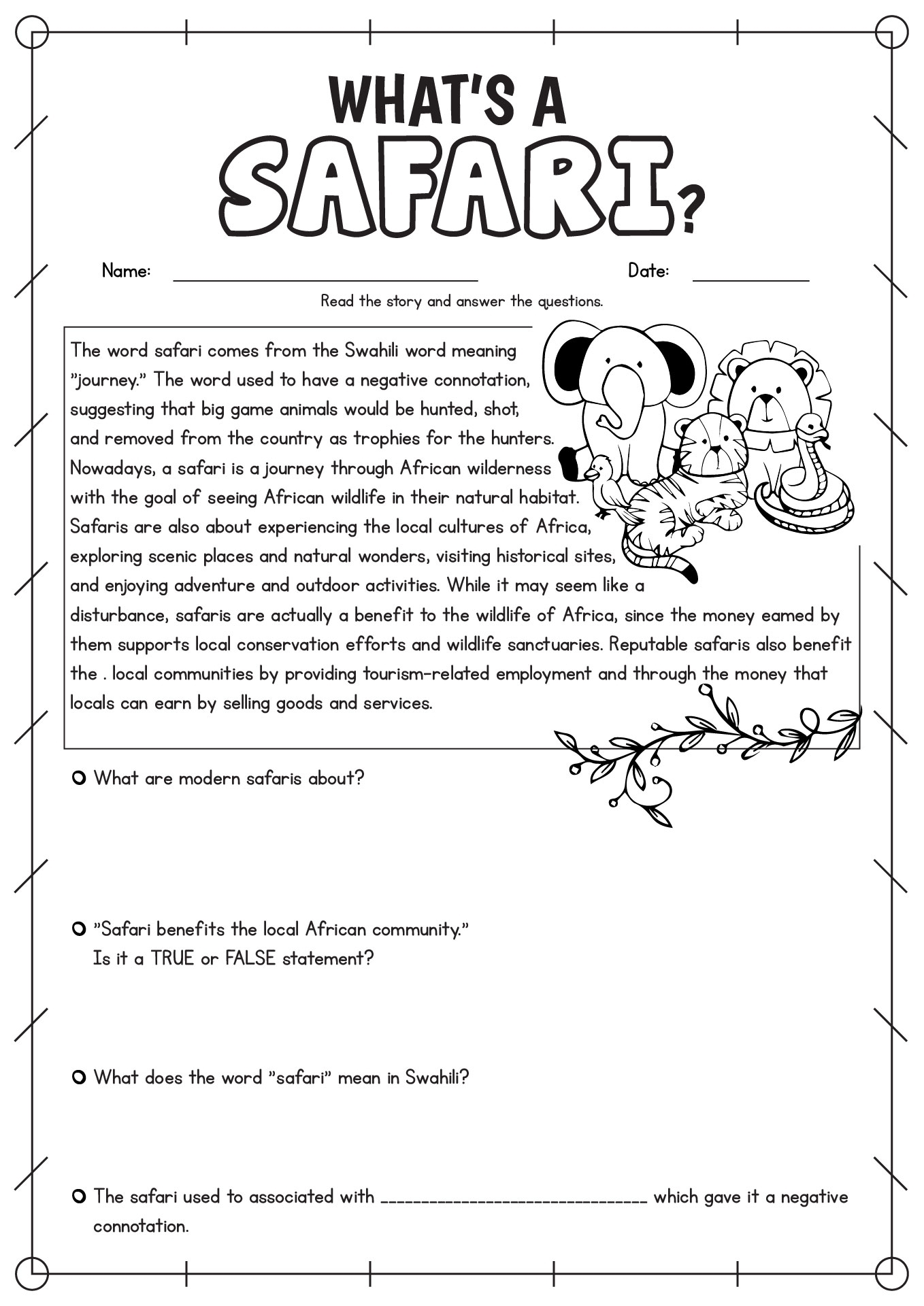 Reading Comprehension 4th Grade Free Worksheets Reading Comprehension 