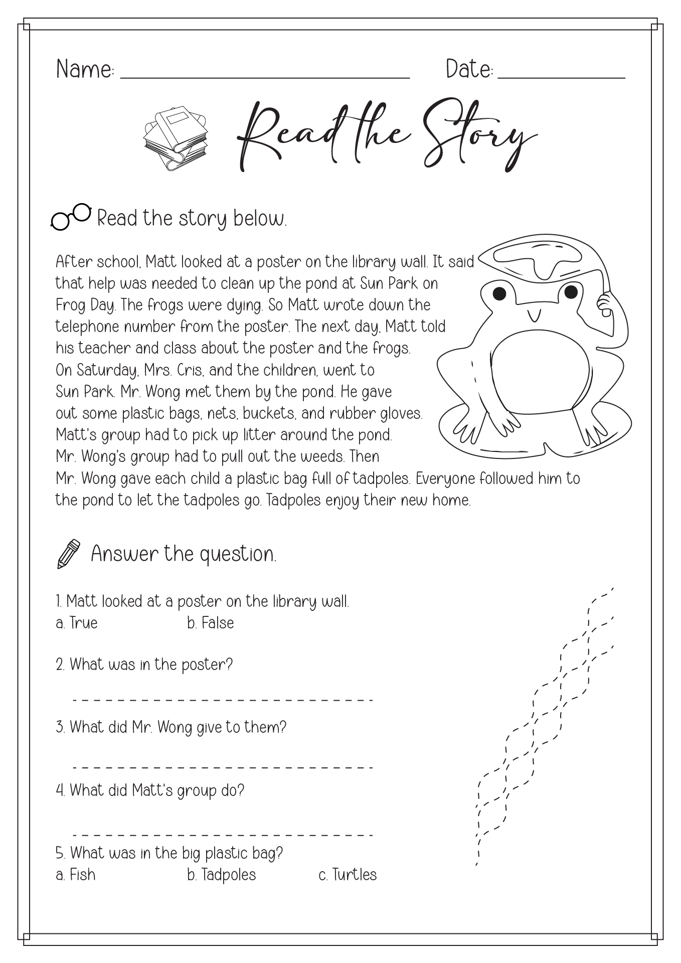 Reading Pages For 2nd Graders Jenny Printable