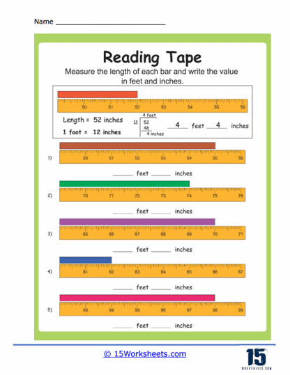 Reading Tape Measures Worksheets Measurement 15 Worksheets Reading Tape Measures Worksheets Measurement 15 Worksheets