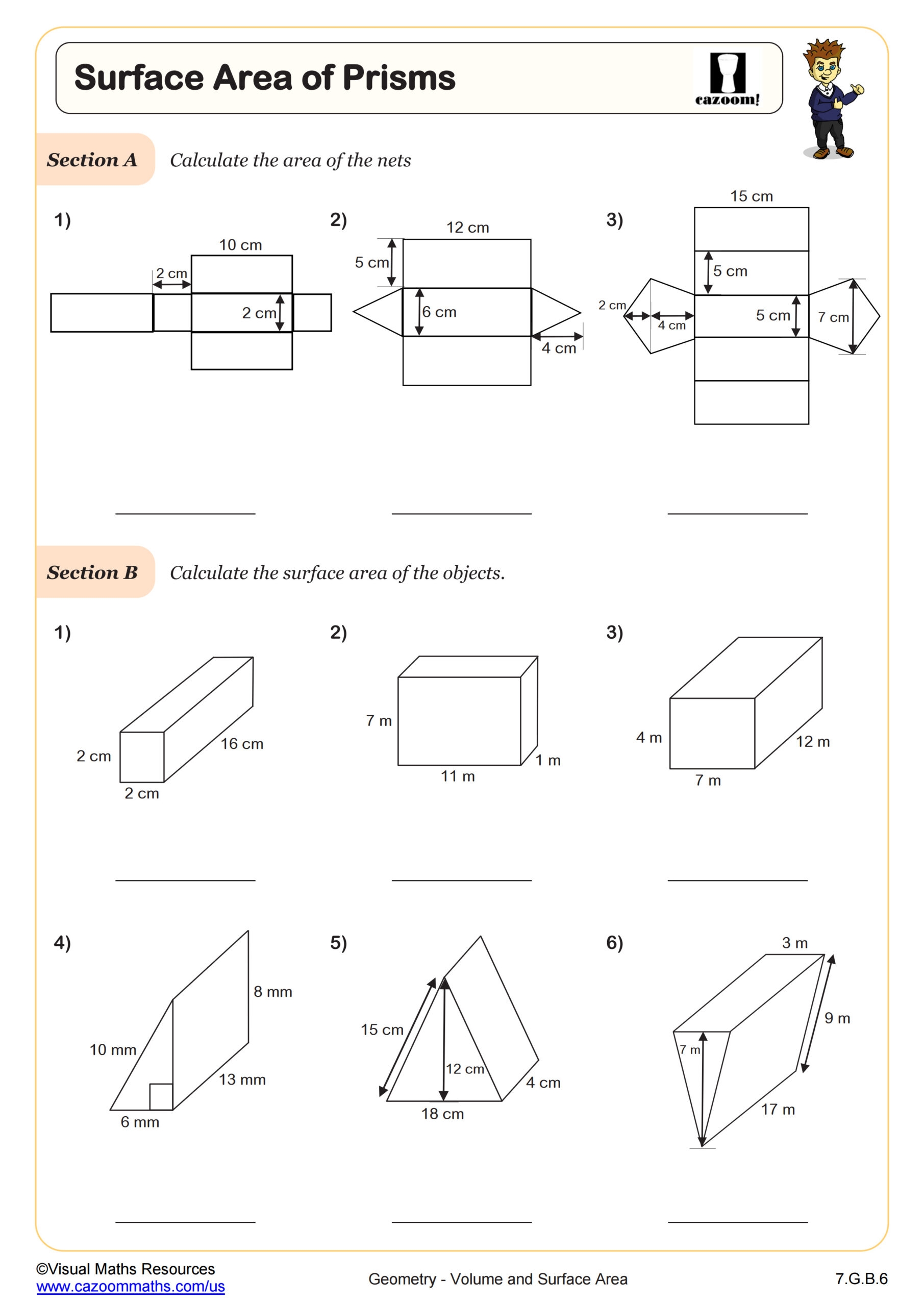 surface area worksheet surface area worksheet