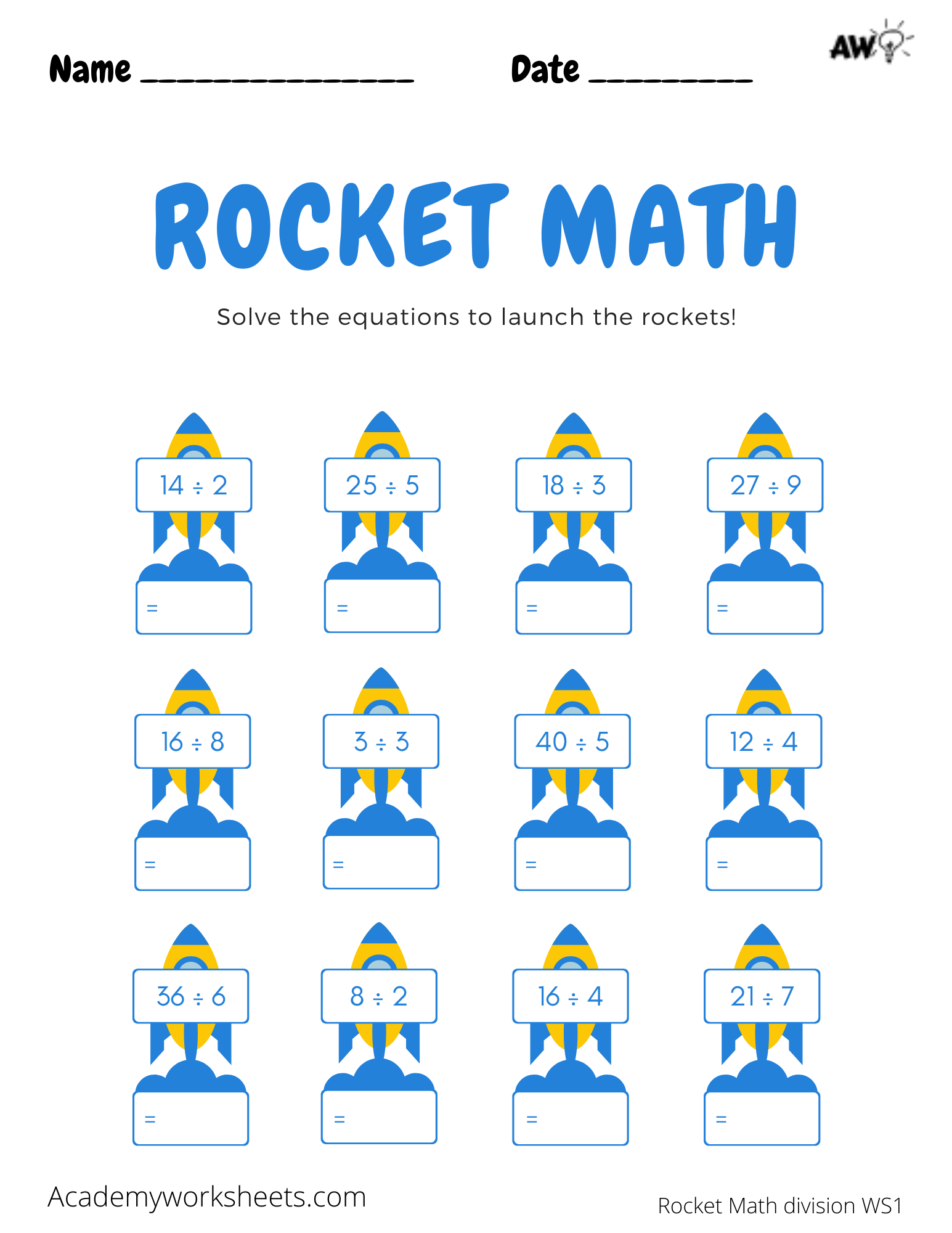 Rocket Math Worksheets Division Academy Worksheets Rocket Math Worksheets Division Academy Worksheets