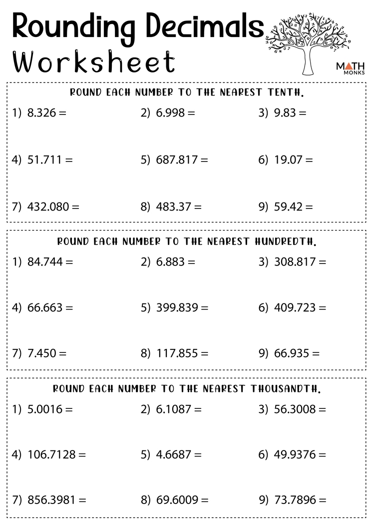 Rounding Decimals Worksheets Math Monks Worksheets Library Rounding Decimals Worksheets Math Monks Worksheets Library