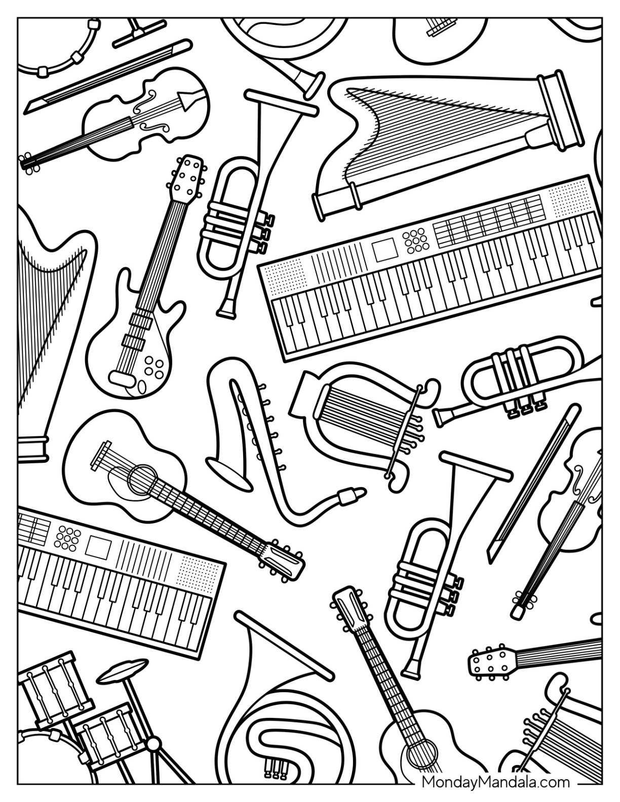 Saxophone Coloring Pages 2025 Saxophone Coloring Pages 2025