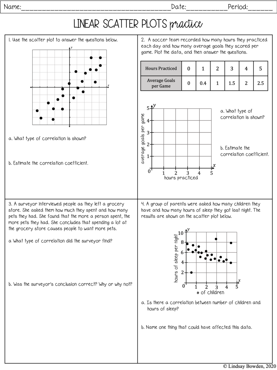 Scatter Plots Notes And Worksheets Lindsay Bowden Scatter Plots Notes And Worksheets Lindsay Bowden