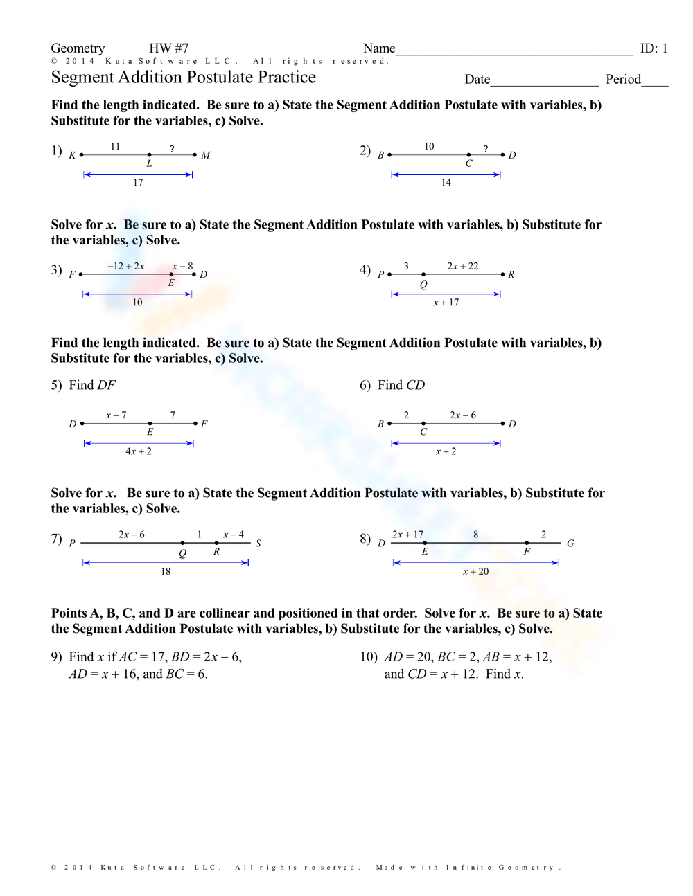 Segment Addition Postulate Algebra And Geometry Help Worksheets Library Segment Addition Postulate Algebra And Geometry Help Worksheets Library