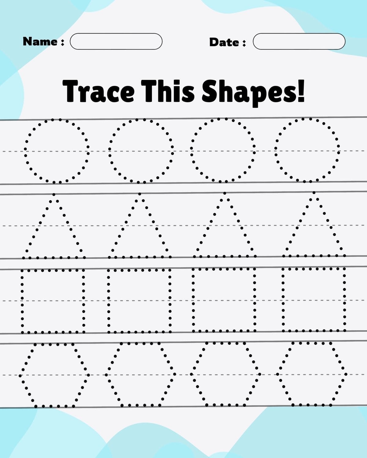 tracing worksheets preschool
