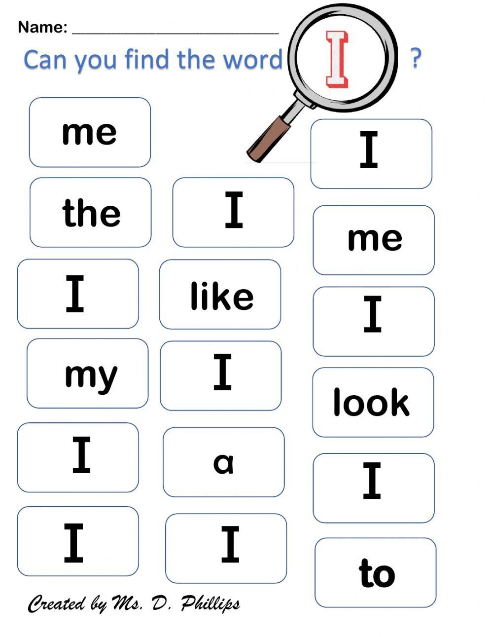 Sight Word I Worksheet Live Worksheets Worksheets Library Sight Word I Worksheet Live Worksheets Worksheets Library