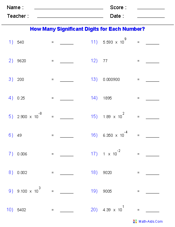 Significant Figures Worksheets Printable Significant Figures Worksheets Significant Figures Worksheets Printable Significant Figures Worksheets