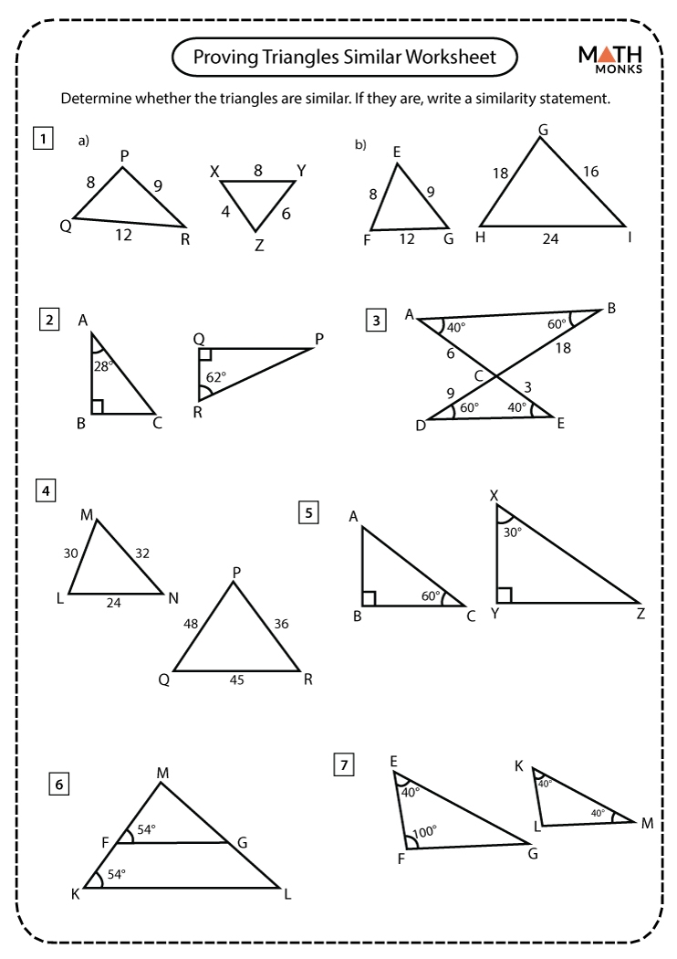 similar triangles worksheet similar triangles worksheet
