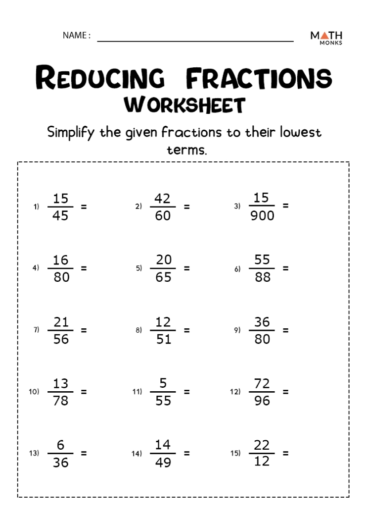 Simplifying Fractions Worksheets Math Monks Simplifying Fractions Worksheets Math Monks