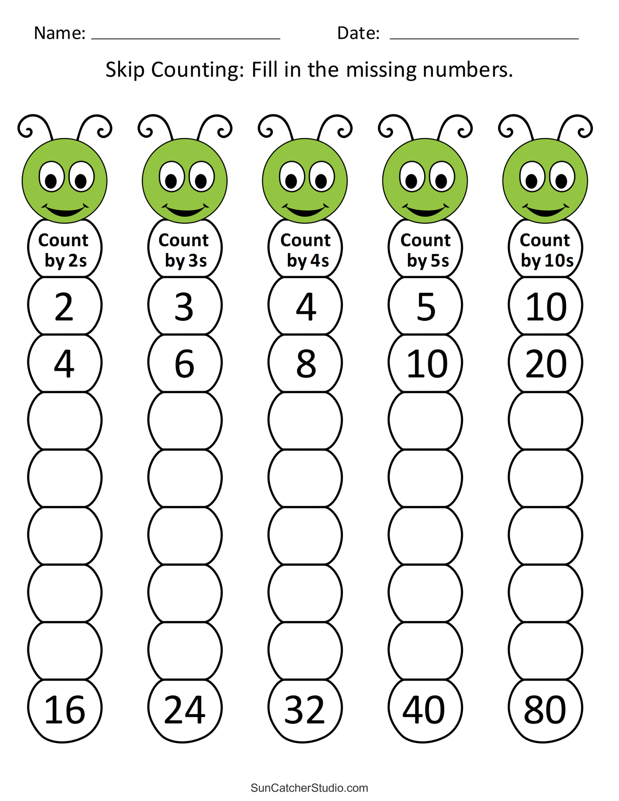 skip counting worksheets skip counting worksheets