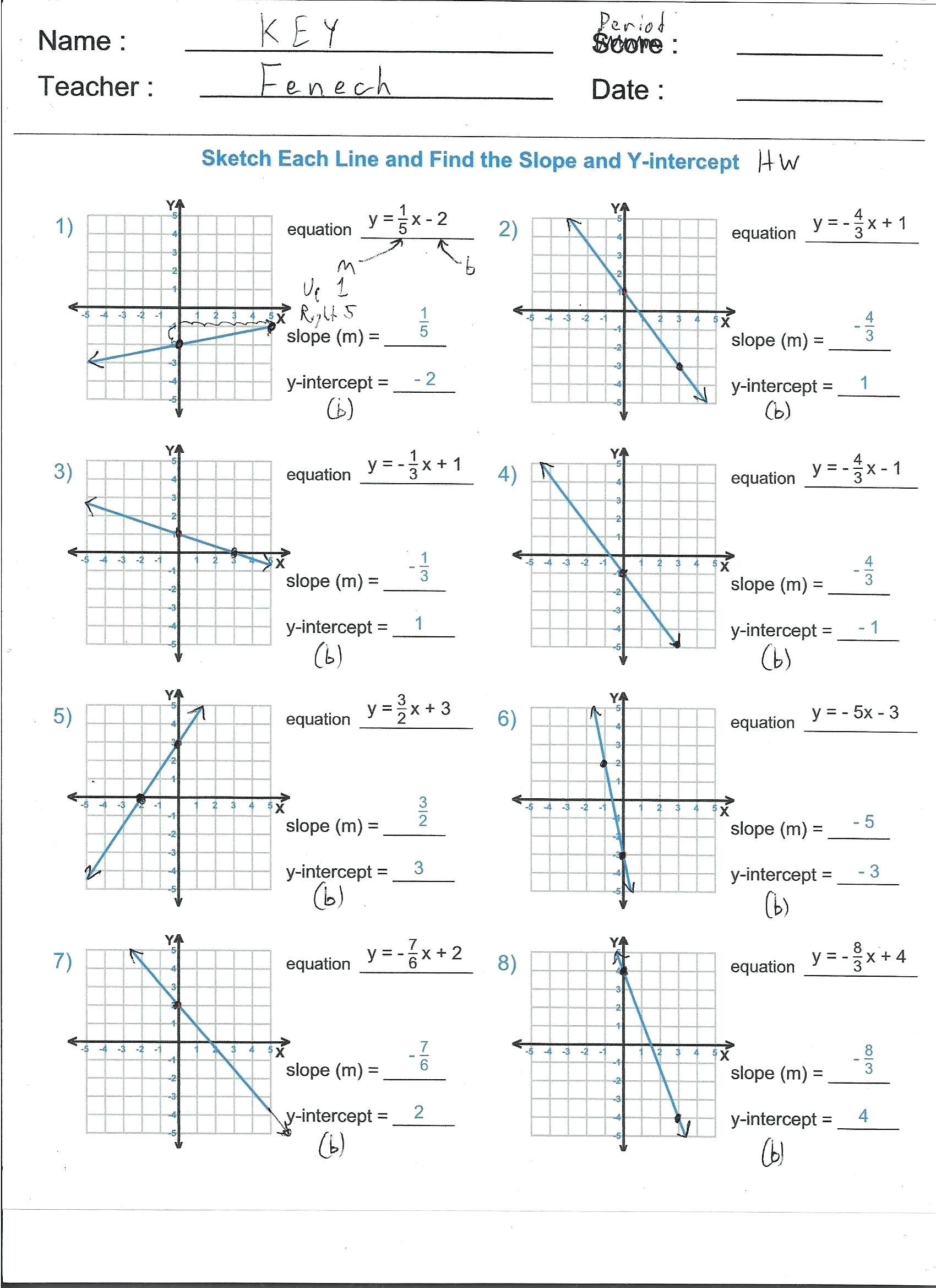 Slope Practice Worksheets With Answers Study Skills Worksheet
