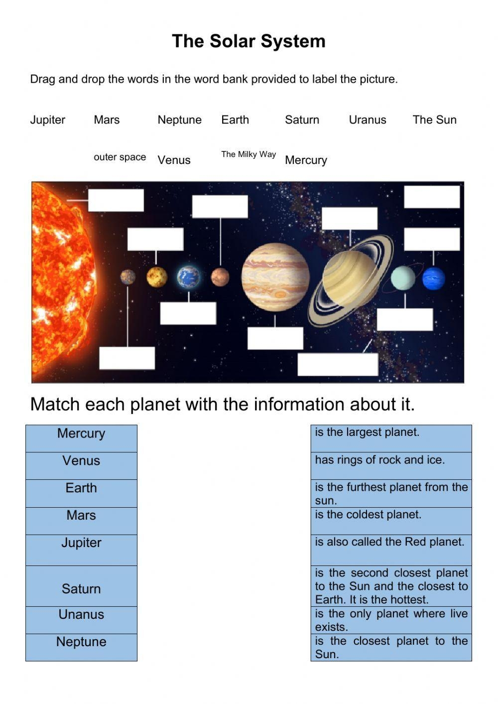 Solar System Worksheets PDF Free Printable Activities For Learning