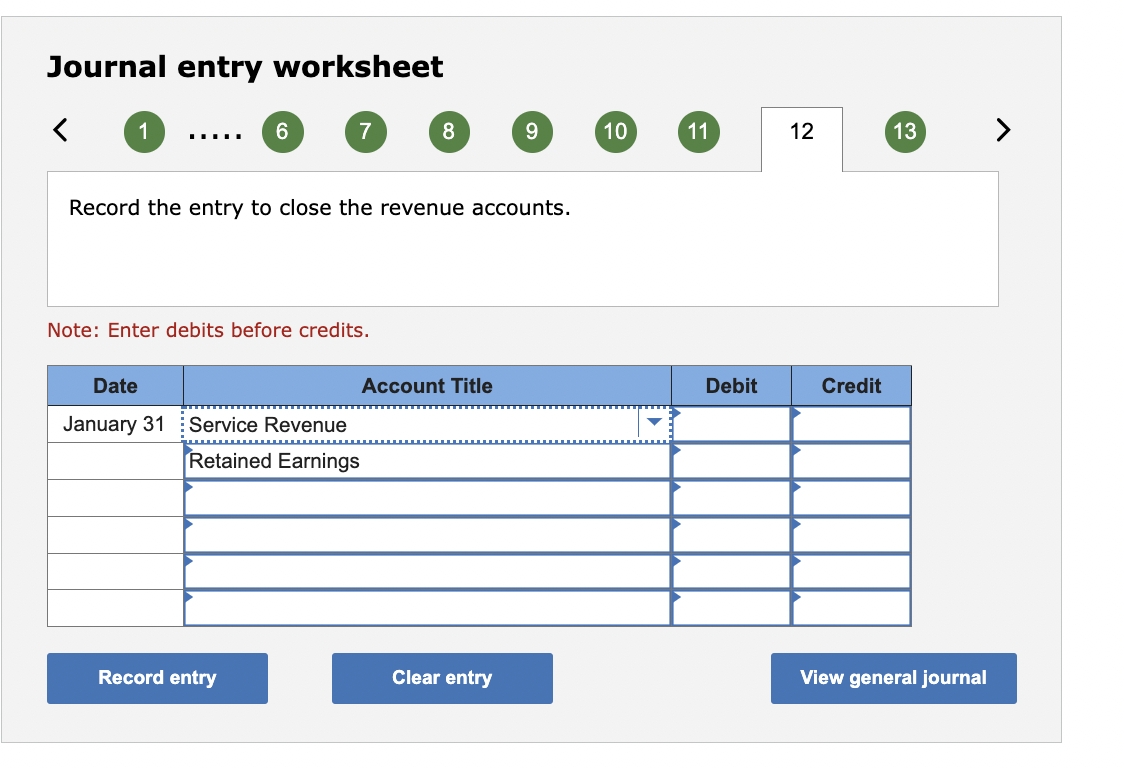 Solved Journal Entry Worksheet Record The Entry To Close The 
