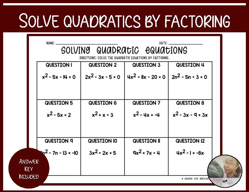 Solving Quadratics By Factoring Worksheet Classful Worksheets Library Solving Quadratics By Factoring Worksheet Classful Worksheets Library