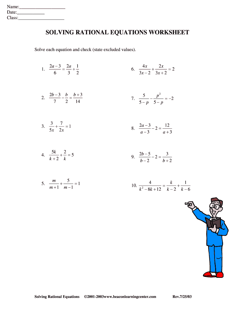 solving rational equations worksheet solving rational equations worksheet