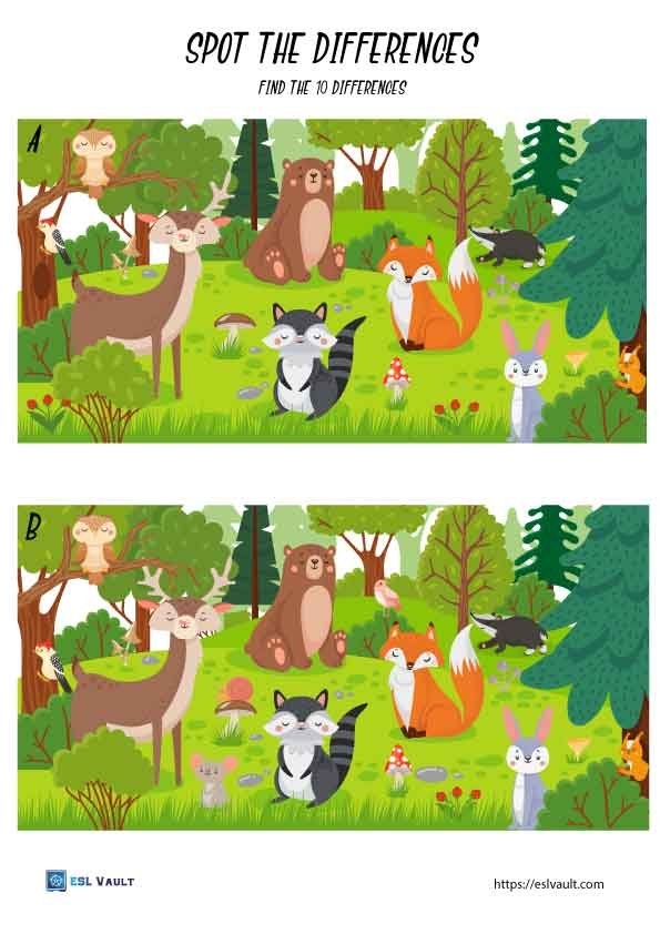 Spot The Difference Printable Worksheets ESL Vault Spot The Difference Printable Worksheets ESL Vault