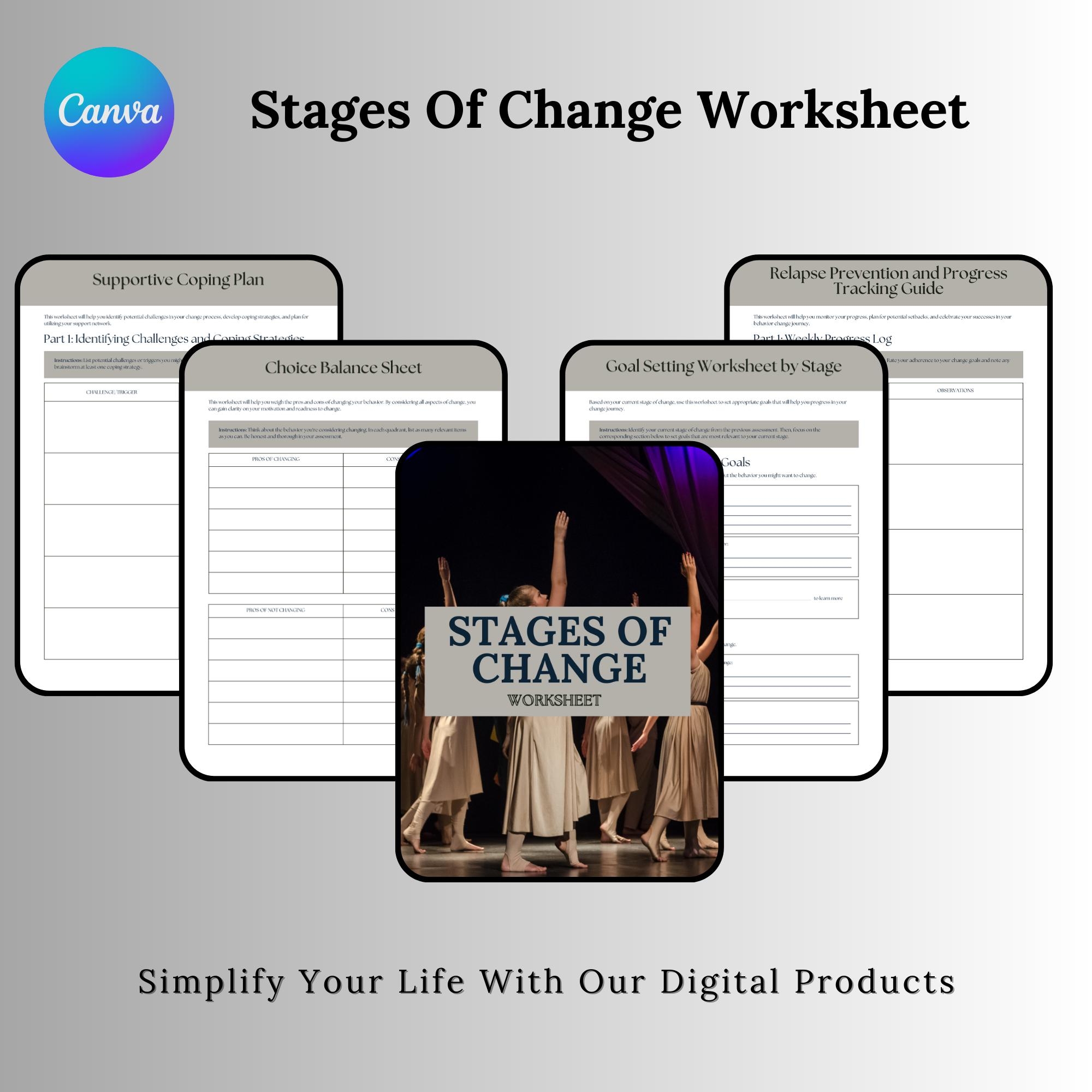 Stages Of Change Worksheet Template Behavior Management Therapy Tool Stages Of Change Worksheet Template Behavior Management Therapy Tool