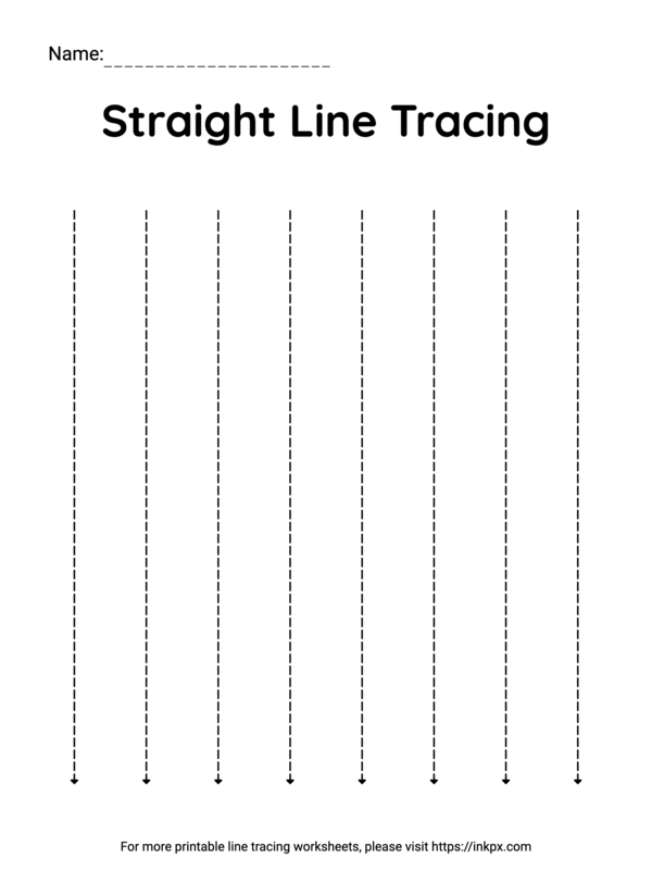 Straight Line Tracing Printable