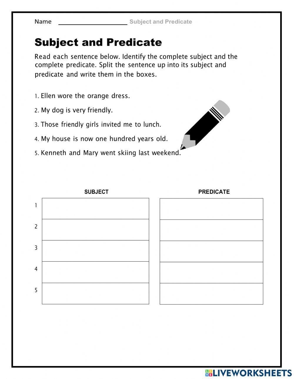 Subject And Predicate Worksheets Worksheets Library Subject And Predicate Worksheets Worksheets Library