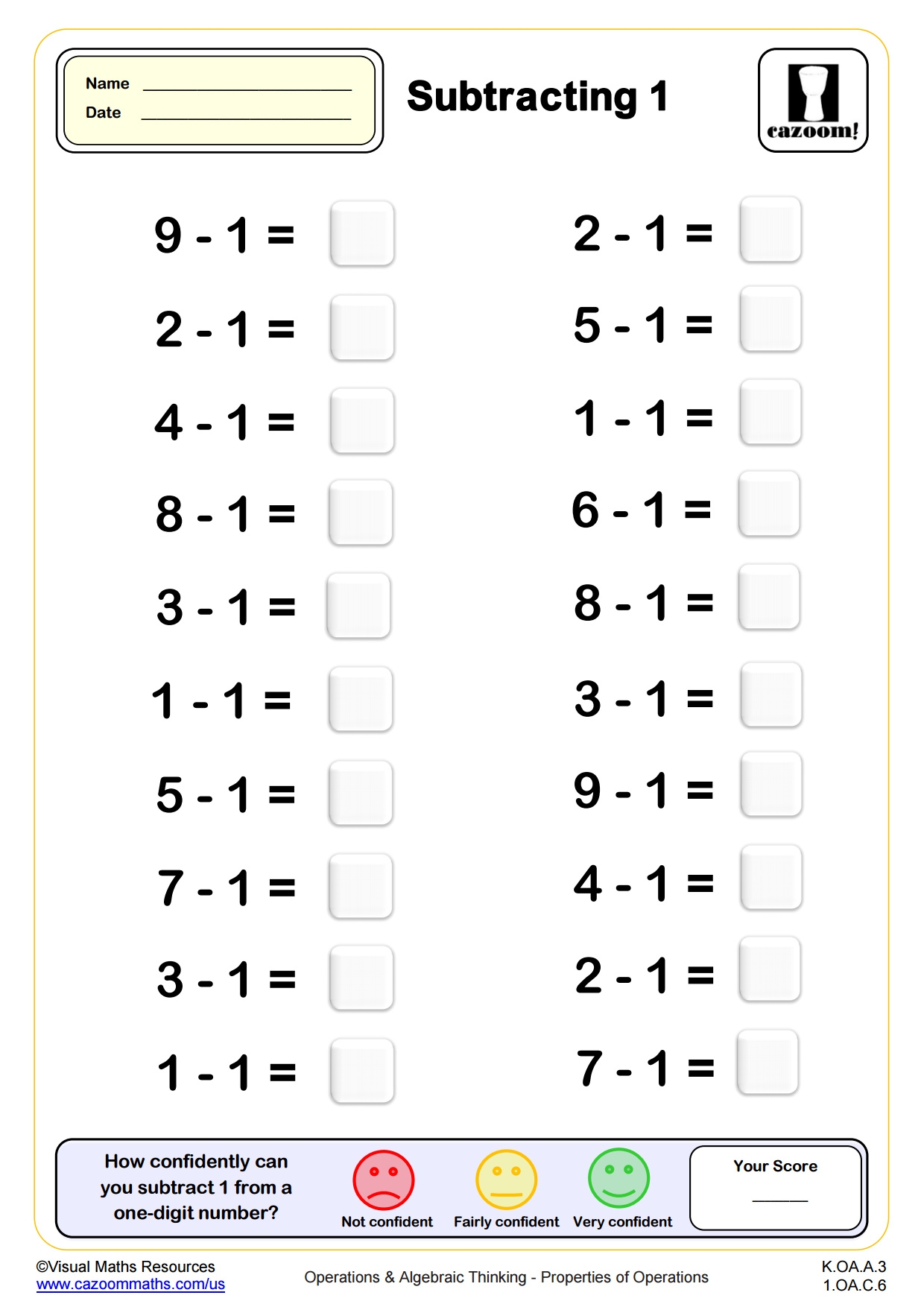 Subtraction Worksheets For Grade 1 Subtraction Worksheets For Grade 1