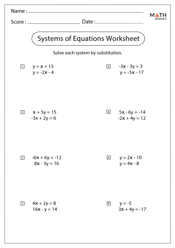 systems of equations worksheet systems of equations worksheet