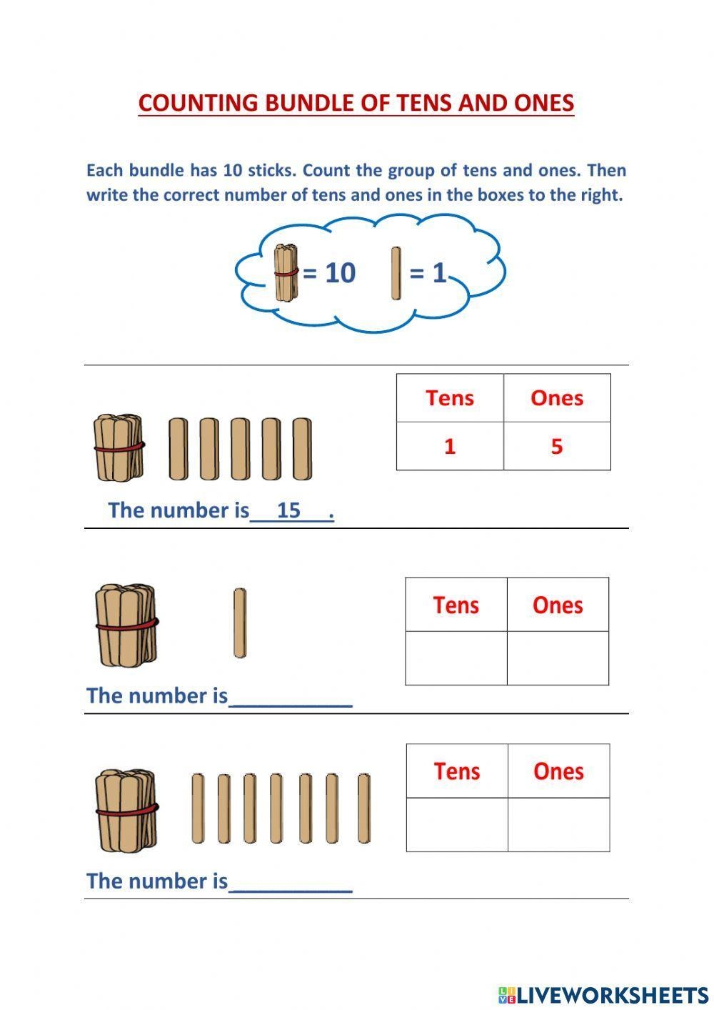 tens and ones worksheets