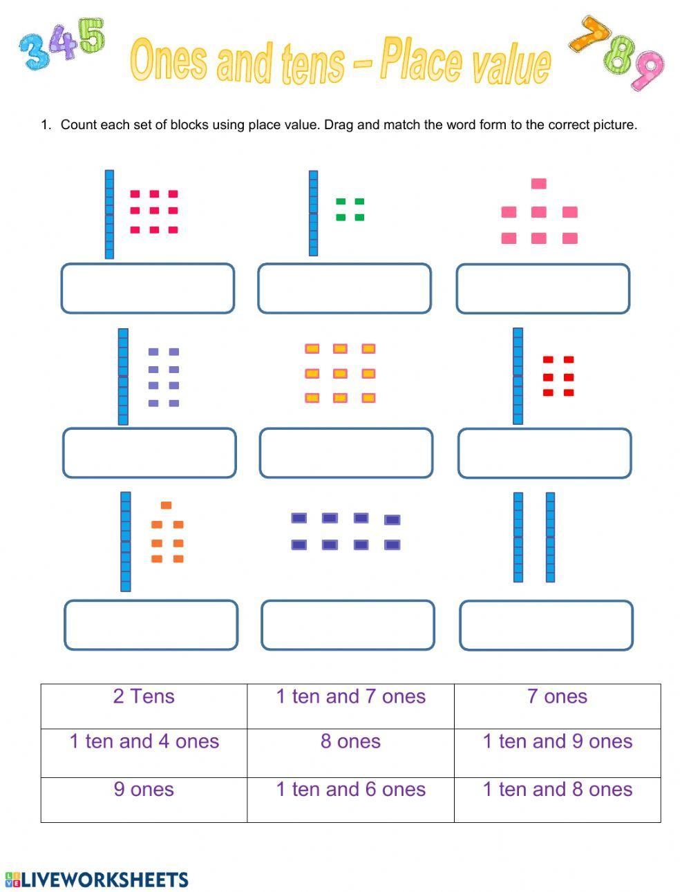 Tens And Ones Place Value Worksheet Worksheets Library