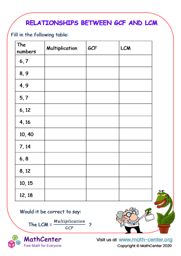 TenTors Math Teacher Resources GCF And LCM Worksheet Puzzle 
