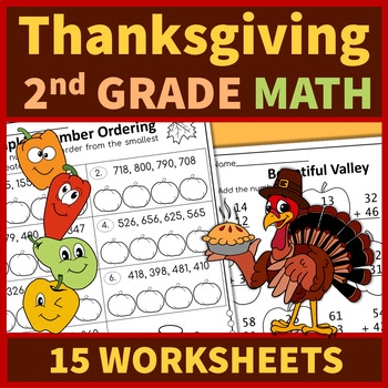 Thanksgiving Math Worksheets 2nd Grade No Prep Printables By Math Is Easy