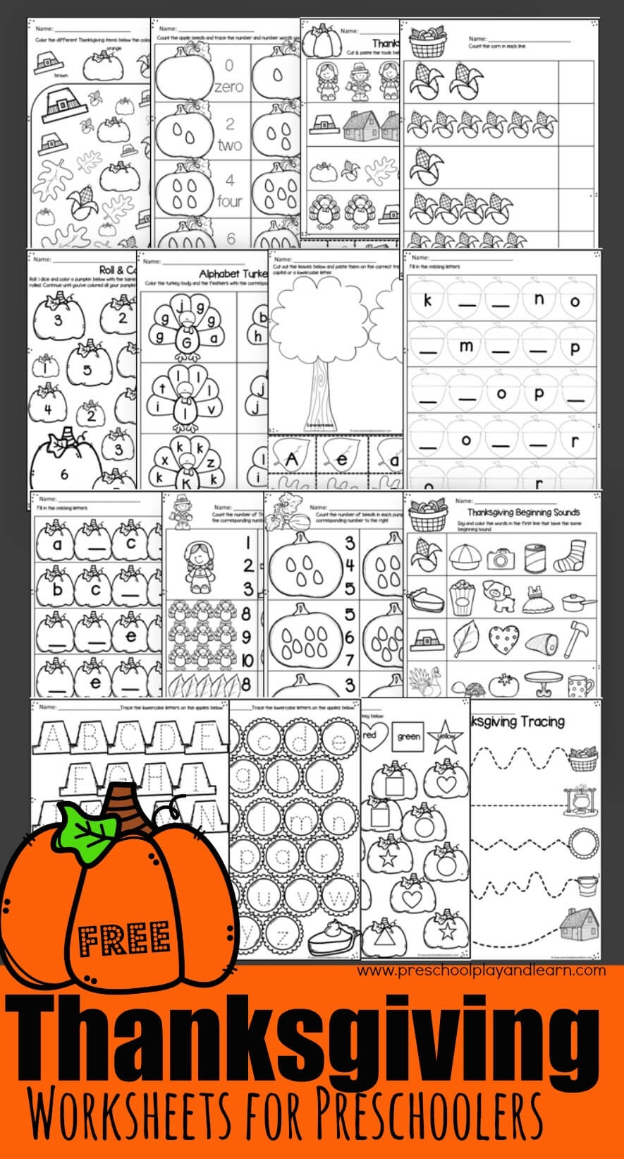 Thanksgiving Worksheets For Preschoolers Thanksgiving Worksheets For Preschoolers