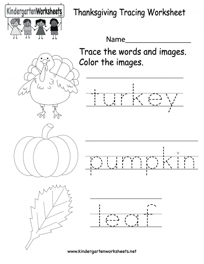 kindergarten worksheets thanksgiving